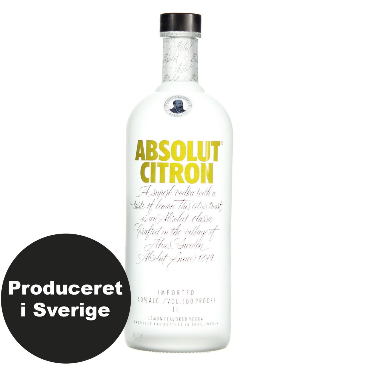 Absolut Vodka Citron 40% 1,0l